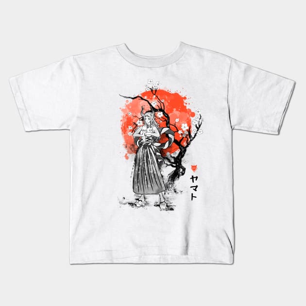 Yamato ink Kids T-Shirt by IlonaHibernis